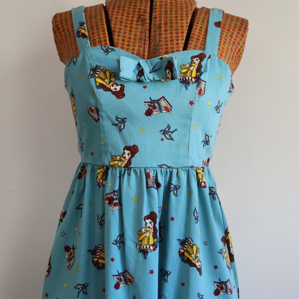 Beauty And The Beast Belle Tattoo Print Dress